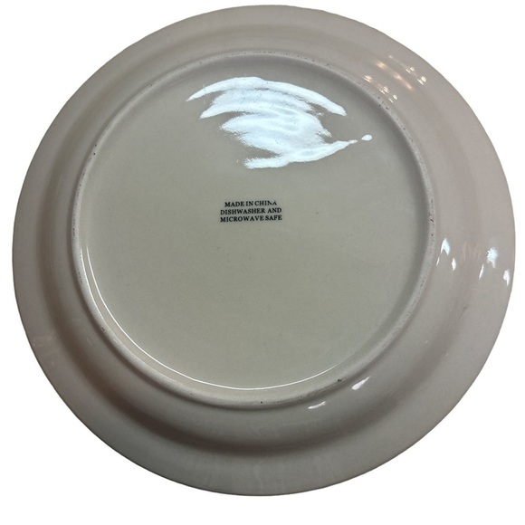 Christmas Snowman Themed Stoneware Individual Plate Red Band Holly EUC - Picture 2 of 8